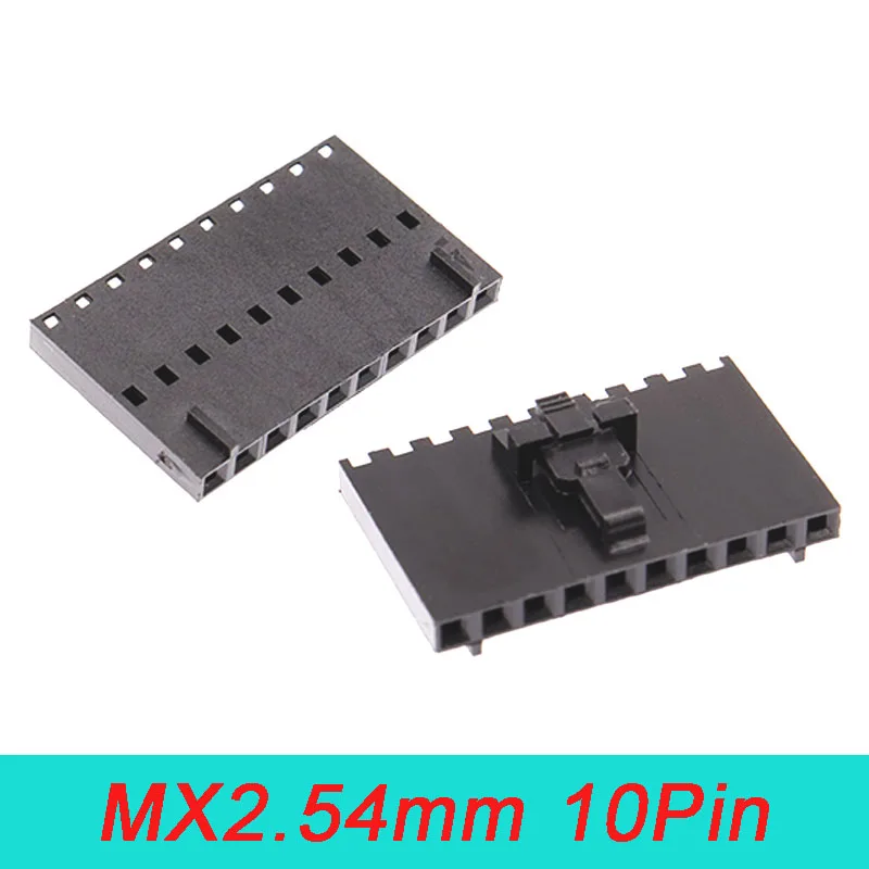 10Pcs MX2.54 Dupont Connector Housing with Lock Buckle Pitch 2.54mm  2/3/4/5/6/7/8/9/10Pin MX2.54mm Male Plug Rubber Shell Adapte - AliExpress