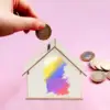 5 Pcs Wooden Children Doodle Piggy Bank Unfinished Coin Banks DIY Saving Craft House Shape Change Container 6