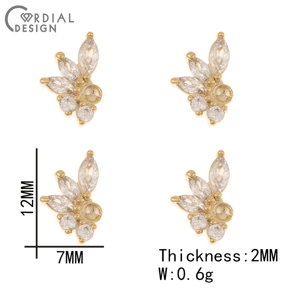 Cordial Design 50Pcs DIY Fingernail Accessories/Cubic Zircon/Multi Shapes/Genuine Gold Plating/Jewelry Findings & Components - cordial