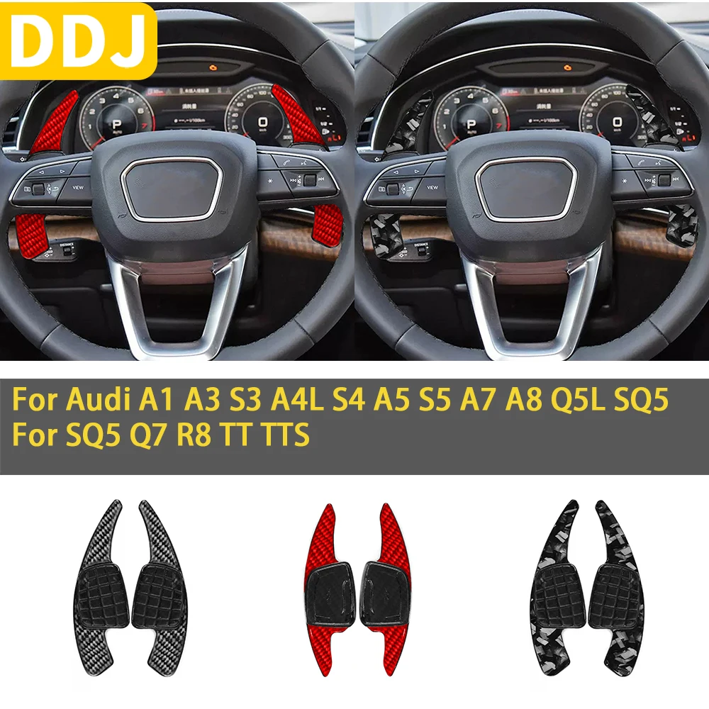 

Для Audi A3 A4L A5 A6L A7 S4 A8 TT Q5 2019-2023 аксессуары из углеродного волокна для автомобильного интерьера рулевое колесо весло переключения