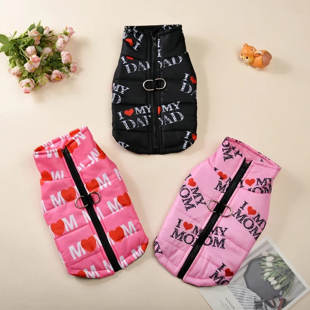 Manteau Chien Hiver Chaud Imperméable "Love" | Veste Doudoune Design pour Petits & Moyens Chiens