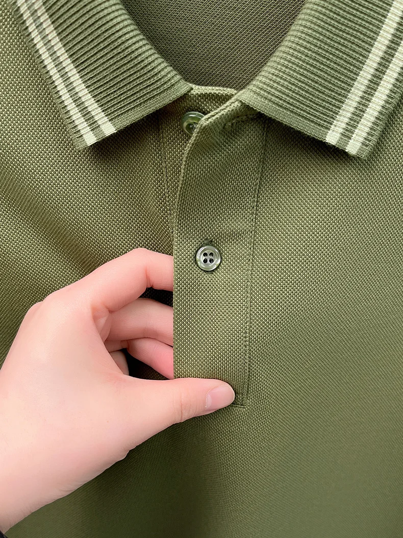 100% pure cotton men's short sleeve polo shirt high-quality fashion soft comfort striped decoration summer casual T-shirt top 36 S47e461dd72e84fad9388fdaf1181a39ad