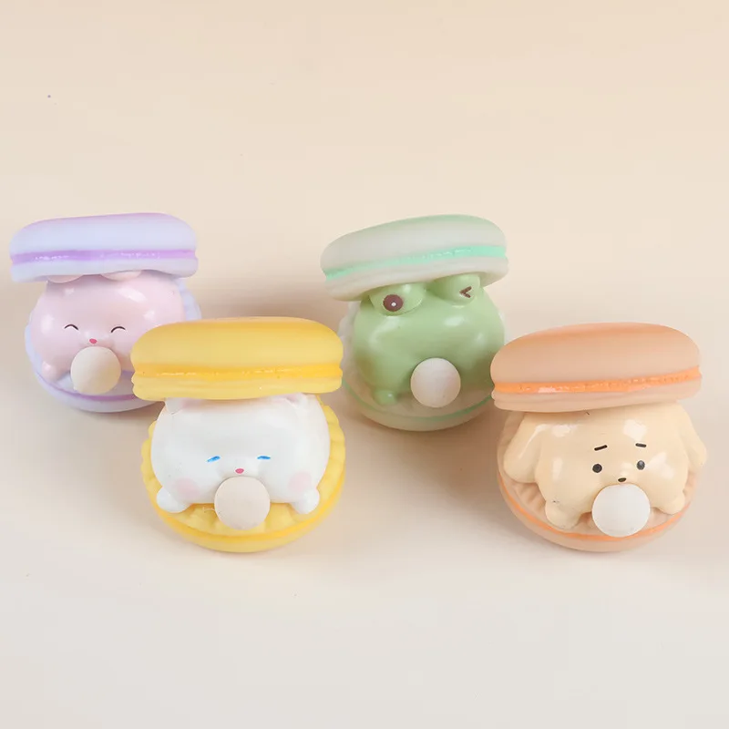 Cute Animal Spit Bubble Burger Stress Relief Pinch Children's Creative Toys Office Funny Vent Toys Desktop Decorative Ornaments - Bilde 3