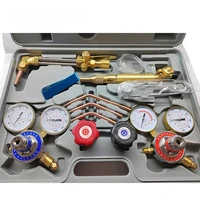 American Type Oxygen Acetylene Gas Pressure Regulator Heating Torch Copper Welding Cutting  Kit 2
