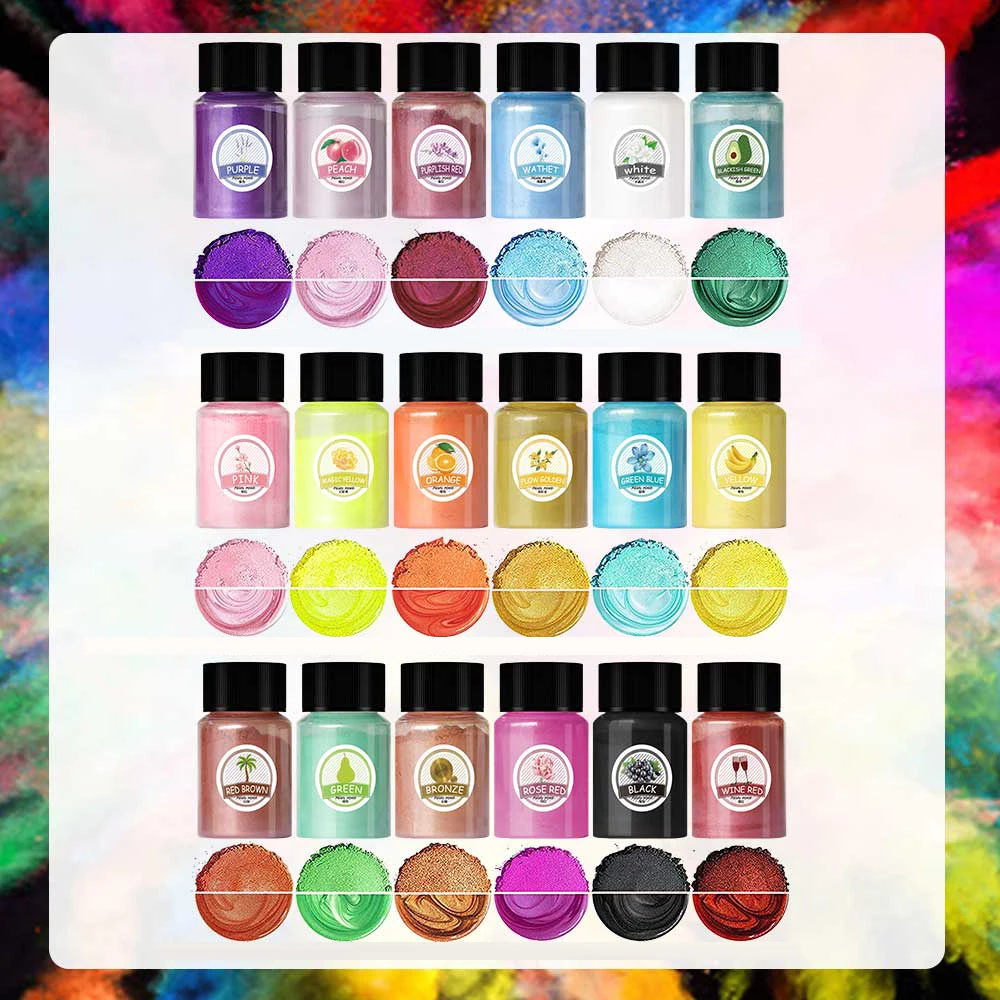 Description Picture 5 of item28Color 20ml 10g Pearlescent Mica Powder Epoxy Resin Dye Pearl Resin Pigment Handmade Candle Crafts Material For Jewelry Making