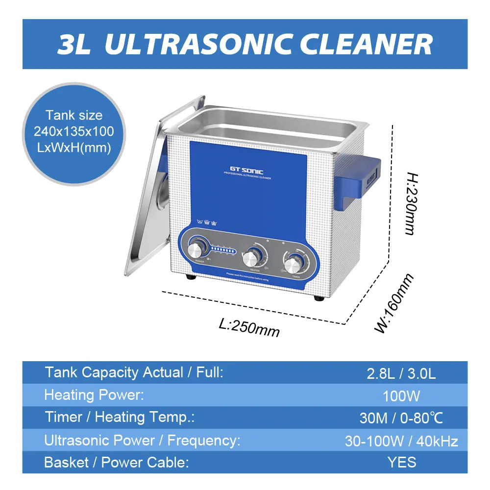 GTSONIC 超音波洗浄機 3L VGT-1730QT-D 業務用 Amazon | GTSONIC 超音波洗浄機 業務用 小 中 大型 超音波洗浄器