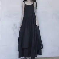 ZZ142 2024 Women's Summer Suspender Skirt Long Temperament High-end A-shaped Pendulum Skirt Bottom Slim Dress Inside 1