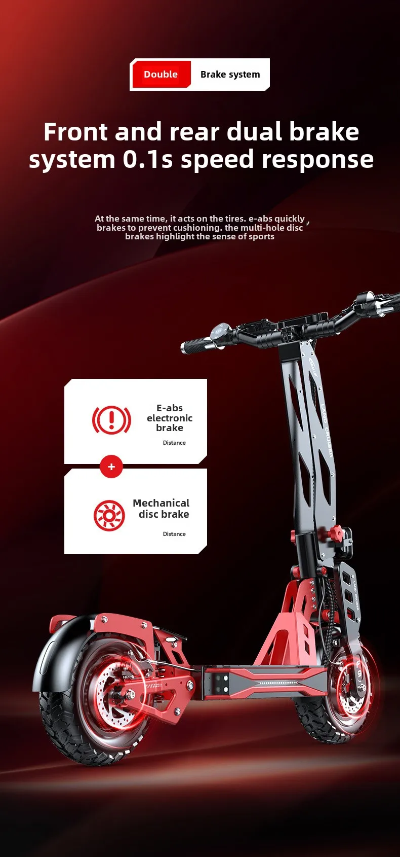 Folding Electric Scooter, 1000W48V30AN Dual-Wheel Drive Long-Range Ultra-electric Scooter, adult Mountain Off-road Scooter
