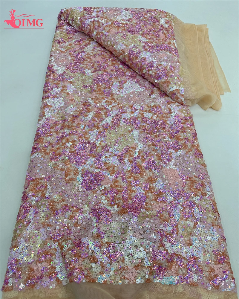 Новейшая африканская кружевная ткань OIMG с бисером 2024