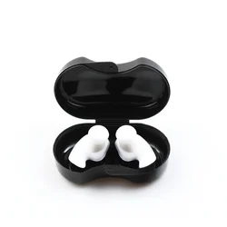 DIZETION Waterproof Reusable Silicone Earplugs for Swimming and Water Activities (White)
