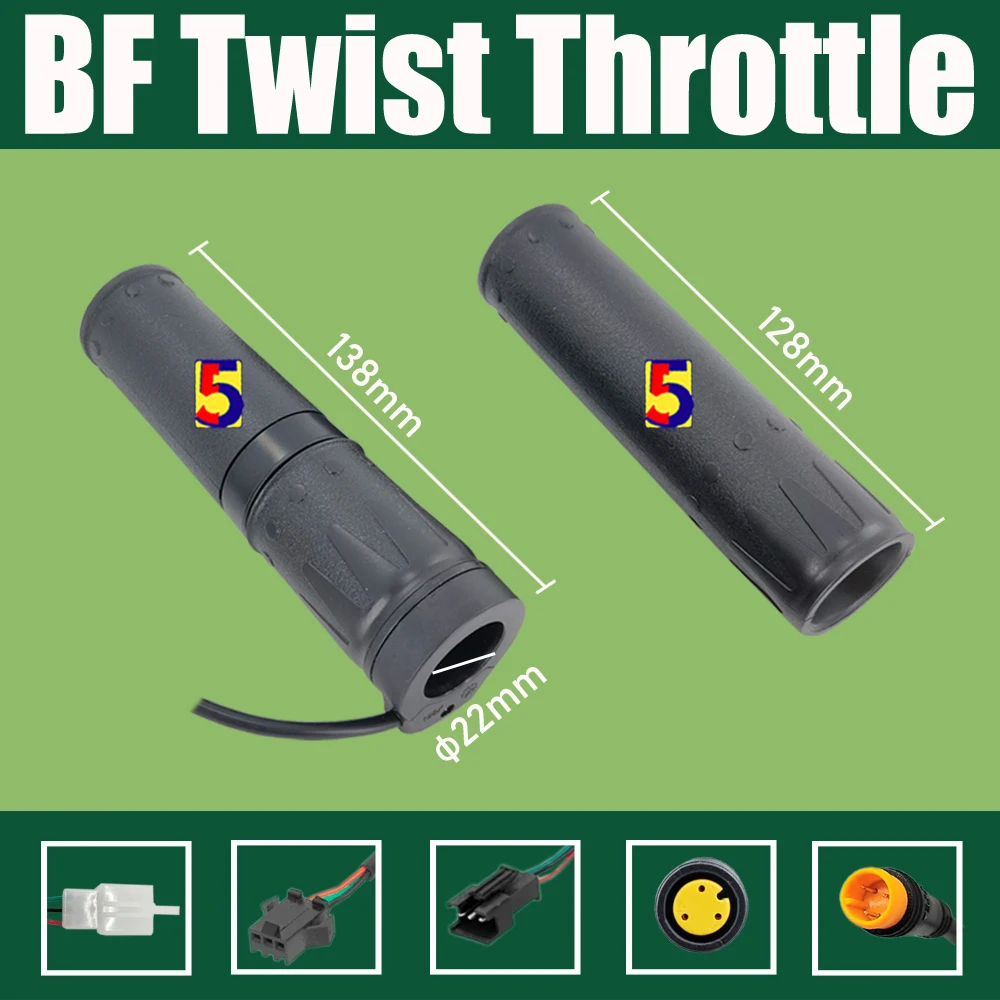 Ebike Wuxing Throttle TF158 Twist Throttle Right Handle 3P WP/SM Plug Bafang BBS Motor