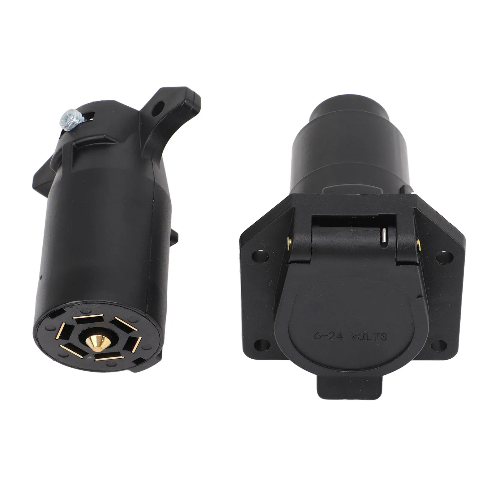 Trailer Plug Adapter 7 Pin Round Trailer Connector Male Female Wiring Adapter Plug 7 Way Plug Splice Connector Kit for RV Semitrailers trailer plug adapter,trailer socket,trailer plug socket,trailer plug