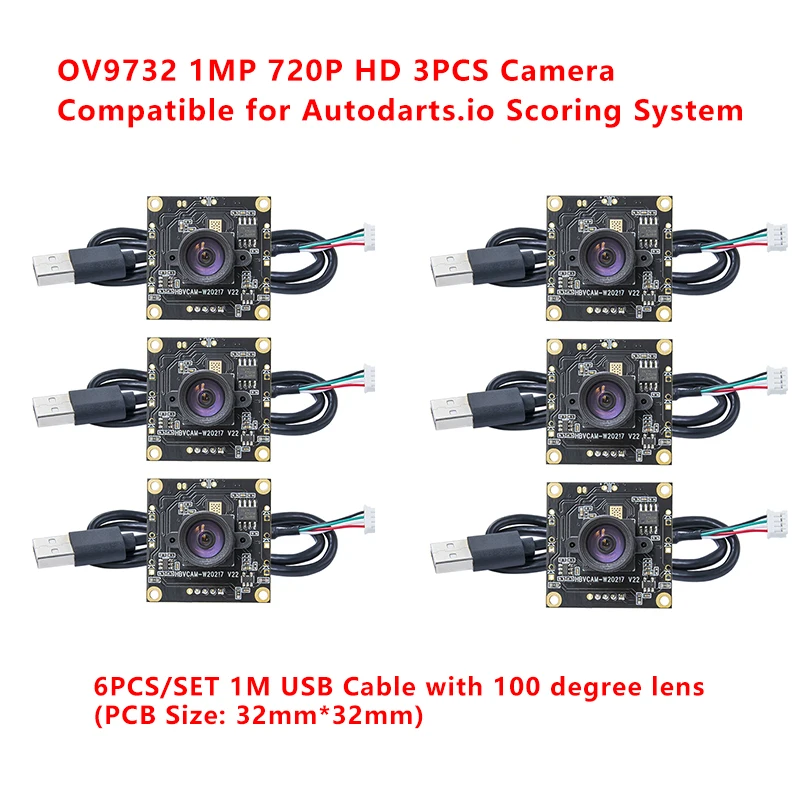 Camera Module OV9732 100 degrees 3PCS 1MP for Autodarts Scoring System