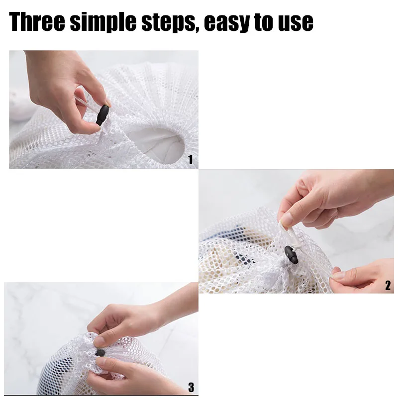 Drawstring Mesh Underwear Laundry Basket Washing Bags Organizer Net Washing Machine Bag Large Capacity Dirty Clothes Storage Bag 5