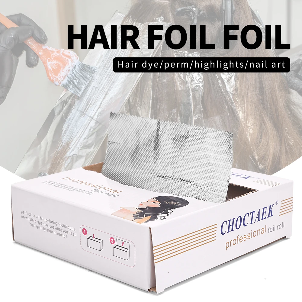 Hair Coloring Foil Sheets 200pcs Hair Coloring Aluminum Foil 12cmx14cm Tin Aluminum Foil Sheets Hairdressing Perm for Salon Barber Shop