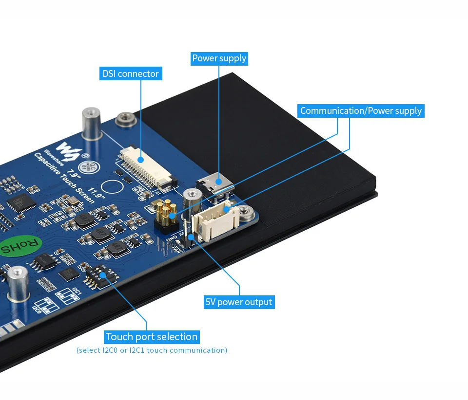 Waveshare DSI   LCD  ġ ũ,   4B, 3B + IPS ÷̿, ȭ  , 400  1280, 7.9 ġ