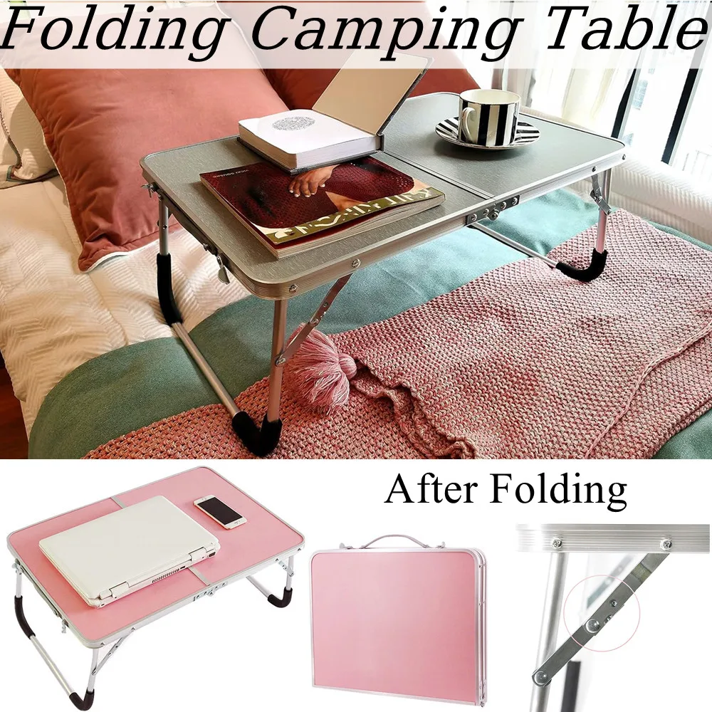Foldable Laptop Table,Breakfast Serving Bed Tray,Portable Picnic Table,Ultra Lightweight Foldable Table with Inner Storage Space
