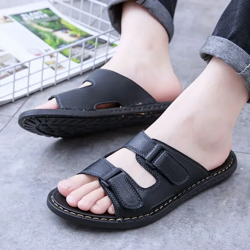 부드러운 남성용 비치 샌들 슬라이드 플랫 오리지널 디자이너 명품 클래퍼 2025 캐주얼 저렴한 신발 재고 정리 성인 남성 슬리퍼