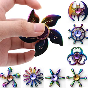 2022 New Dazzle Colorful Fidget Spinner Zinc Alloy Finger Spinner Metal Decompression Toy Exercise Finger Degree of Flexibility