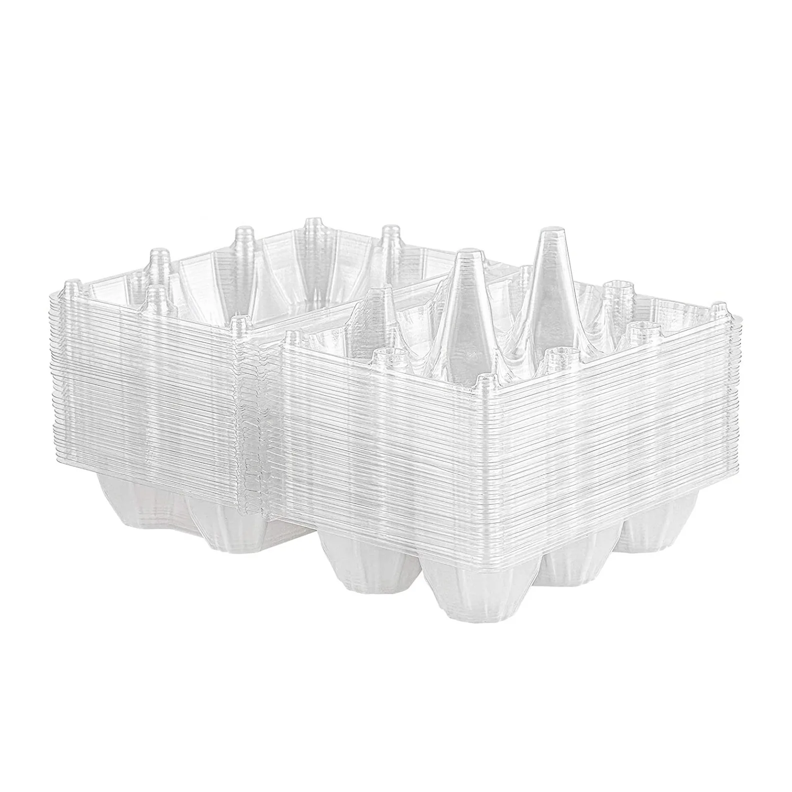 

36Pcs Egg Cartons Clear Plastic Egg Holder Storage Container Egg Tray for Family Pasture Refrigerator Storage 6 Grids