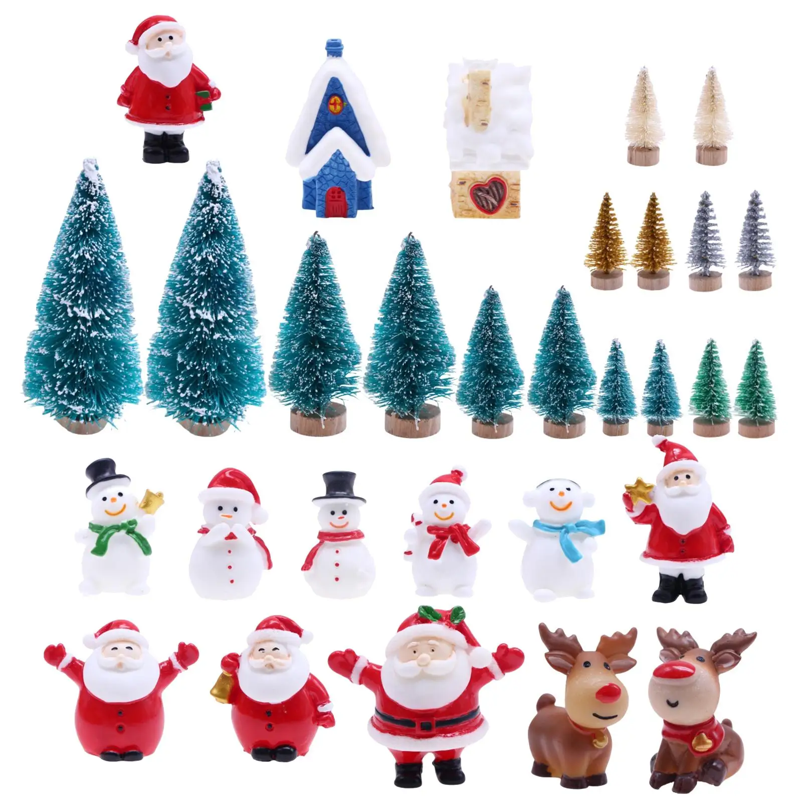 

Mini Christmas Tree Snowman Set for 1:12 Dollhouse Garden Ornaments Set