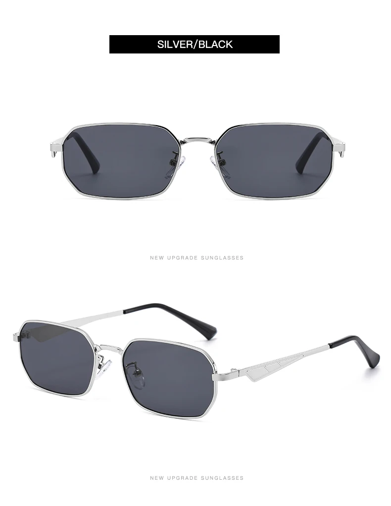 Schutzbrille 2 stücke Mode Metall Quadrat Sonnenbrille Männer Outdoor Casual Marke Gläser Vintage Einzigartige Beine Brillen UV400 – Detail 7