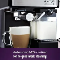 Mr. Coffee Espresso and Cappuccino Machine, Stainless Steel, Programmable Coffee Maker with Automatic Milk Frother 2