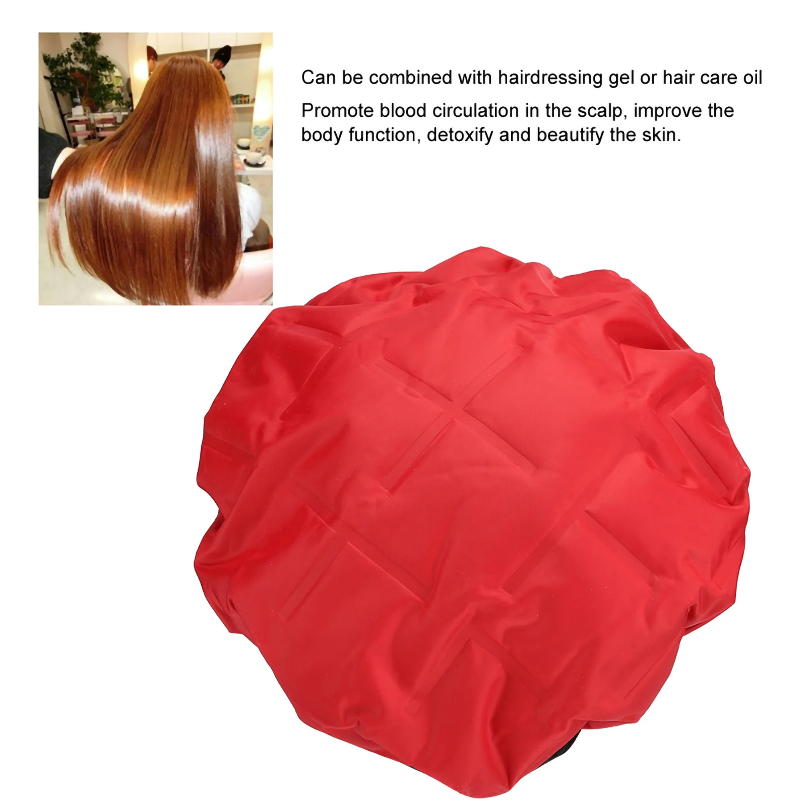 Cappello per Trattamento Capelli con Olio Caldo, Cura dei Capelli, Trattamento di Bellezza, Cappello da Barbiere (Rosso) per Cura dei Capelli - immagine 2