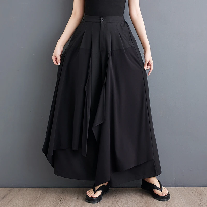 

Брюки женские летние в японском стиле Ямамото, Свободные повседневные уличные брюки с завышенной талией, уличная мода, повседневные длинные штаны для путешествий