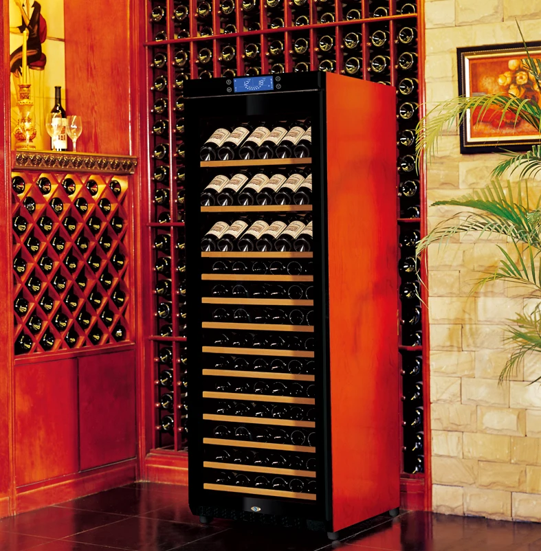 Offer 120 Bottles Whirlpool Embraco Refrigeration Solid Wooden Wine Fridge Kitchen Cabinet