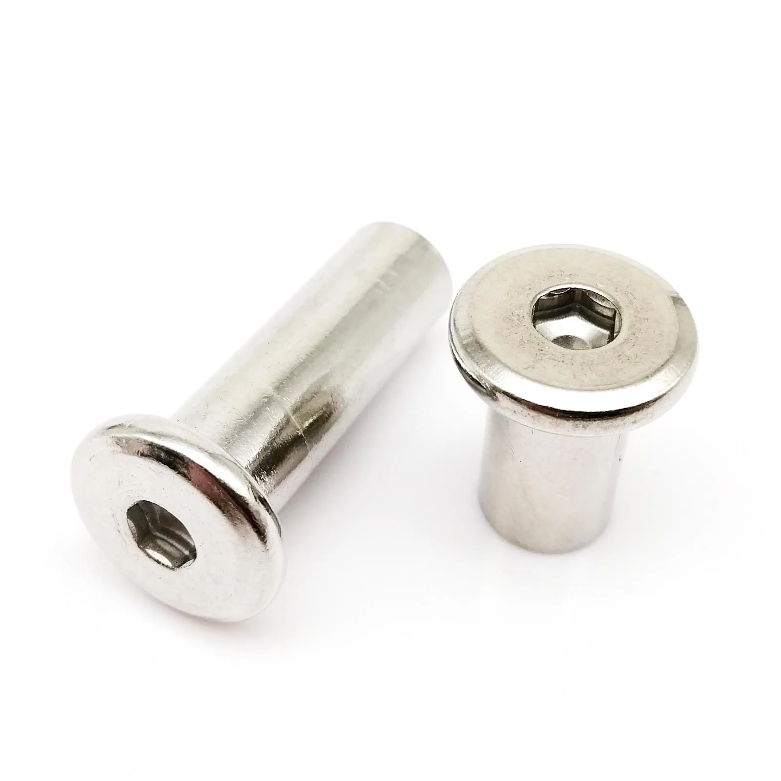 Hexagon Nut M3 M4 M5 M6 M8 M10 304 Stainless Steel Large Flat Socket Head Furniture Rivet Connector Insert Joint Sleeve Cap
