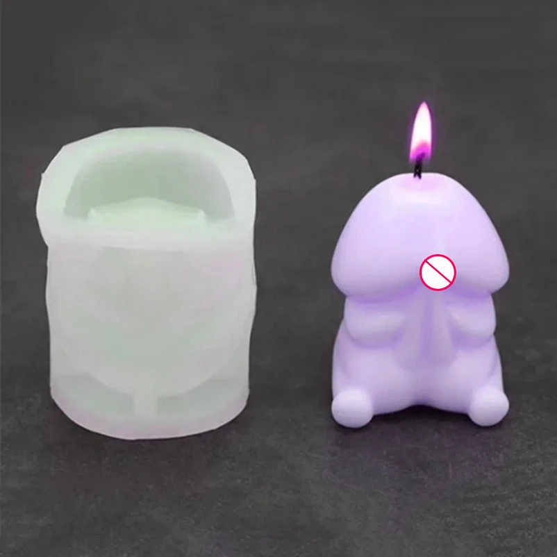 3D Cute Cartoon Genitalia Silicone Candle Molds Simulates Male Body Organs Crafts Gypsum Resin Soap Making Kit Diy Handmade Gift
