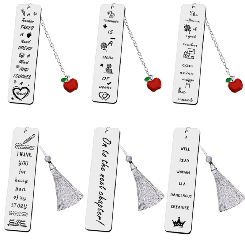 New Bookmark Pendant School Teacher Gift Pretty Stationery Child Award Book Marks Tassel Students Book Clip Office Supplies