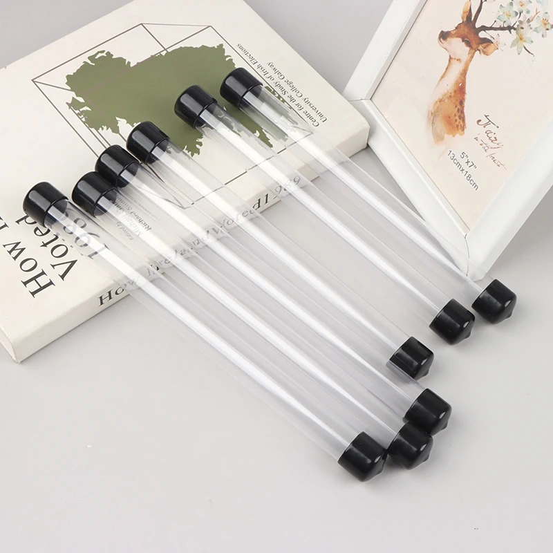 pen holder pen and brush holder pencil case 1PC PVC Clear Storage Tube Rotating Pen Holders Plastic Pen Case Gift Packaging Box Lightweight Cylindrical Tube Container