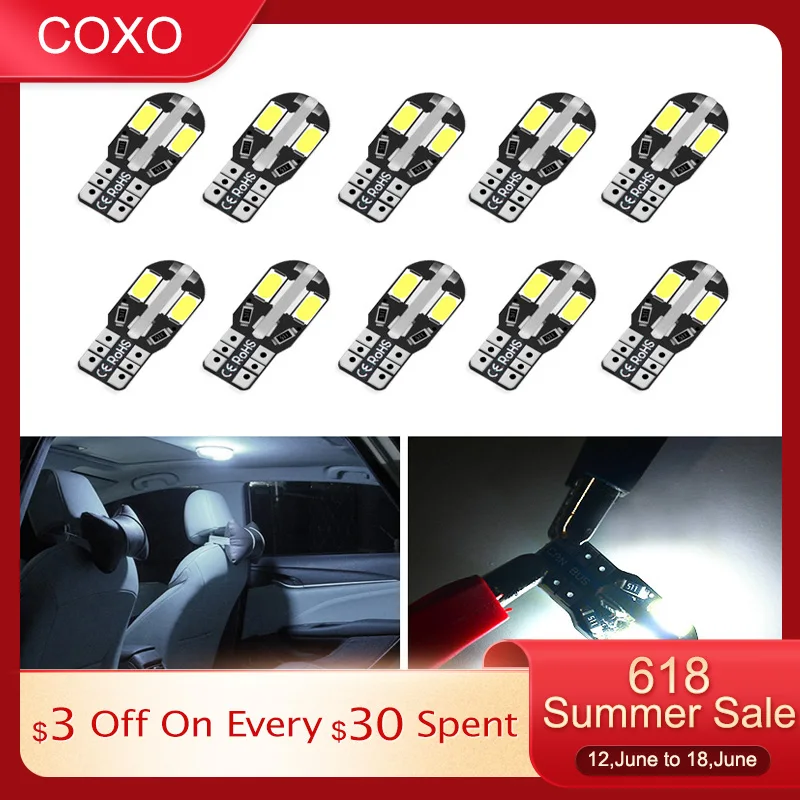 Lot De 2 Ampoules LED T10 W5W Canbus - Blanc 6000K - Pour Veilleuses SEAT IBIZA 6J - Neuf