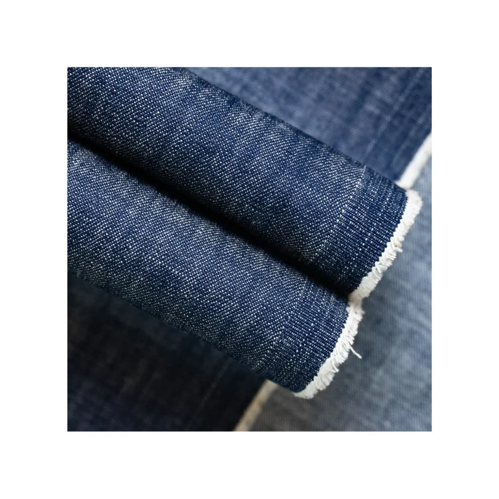Non-Elastic Flat Denim Fabric Selvedge Yarn Dyeing Colorfastness Warp And Weft Bamboo Joint Spring Summer Thin Shirt Dress Mater