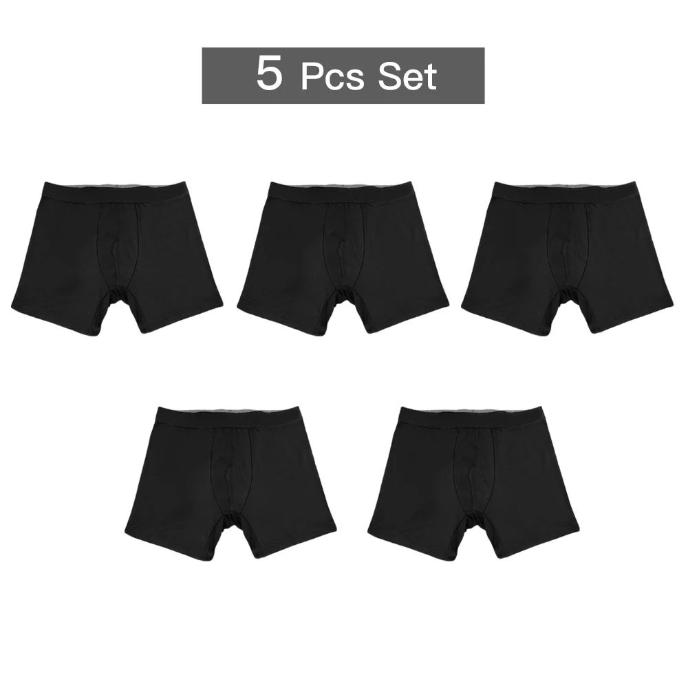 5 pièces Hlizonn hommes évacuant l'humidité Boxer slips Ultra doux sans mouche renflement poche sous-vêtements contraste couleur ceinture 6 "Boxeurs à entrejambe
