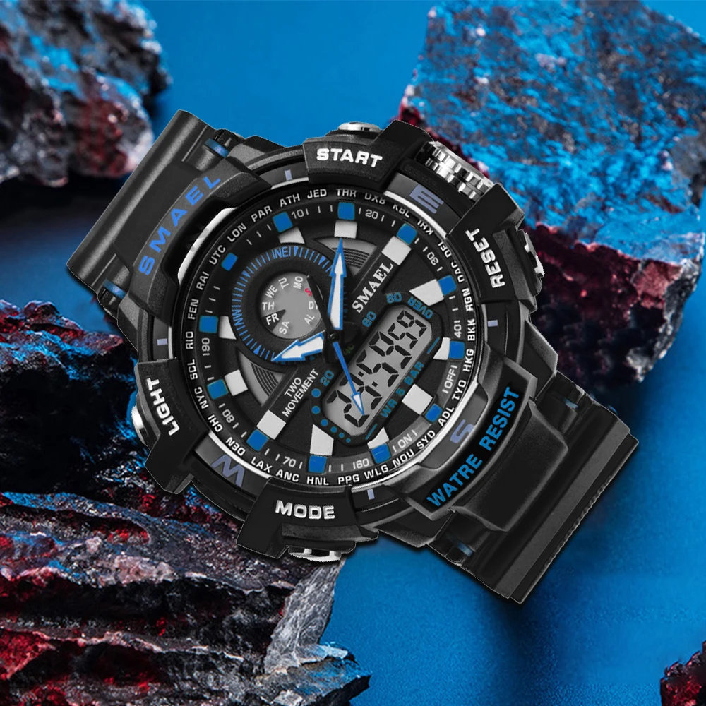 Classic Brand Boy Girl Sports Watch Dual Display Analog Digital LED Electronic Quartz Watches Waterproof Swimming Military