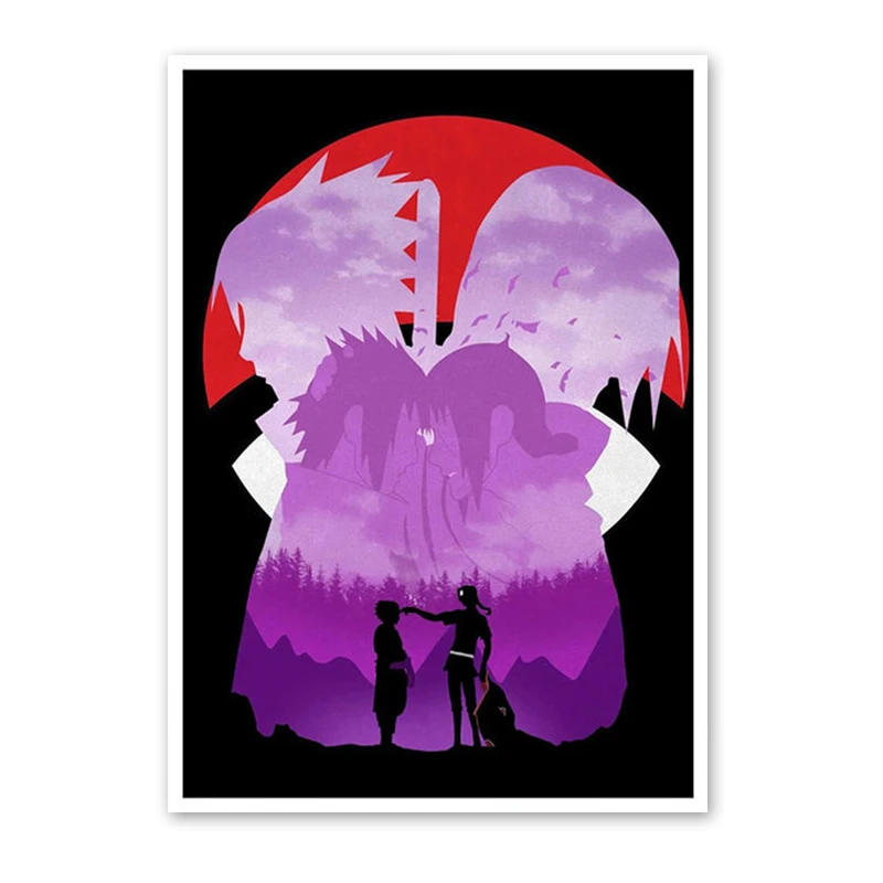 Anime-Inspired Naruto Art Canvas: Uzumaki & Kakashi Wall Mural Decor Gift