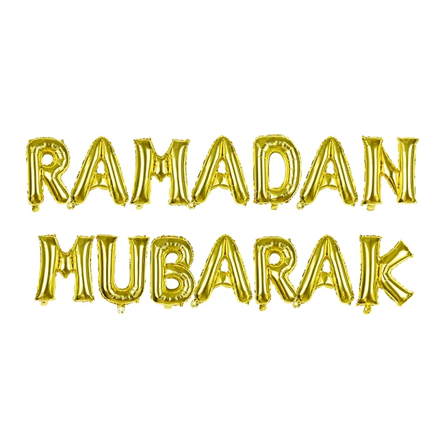 1Set Eid Mubarak Letter Foil Balloons Ramadan Kareem Decorations Banner Star Moon Helium Globos Muslim Islamic Party Supplies 14pcs set