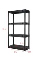 Black Plastic 4-Tier 56.2" H x 30"" W x 13.8" D, 280lb Total Capacity 2
