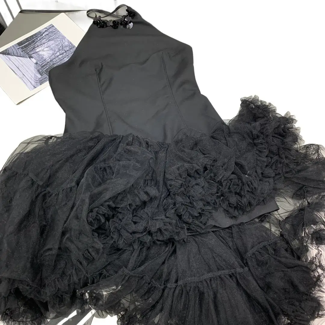 

2023 Women's Clothing Feminine Mesh Sleeveless Suspender Dress