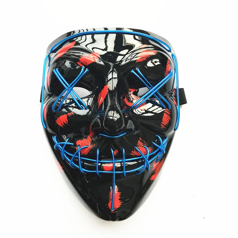 Halloween Spaventoso Film Maschera Incandescente Led Maschera Di Spurgo Luminosa Horror Neon Light Up Cosplay Party Mask Rave Festival Costume Supplie