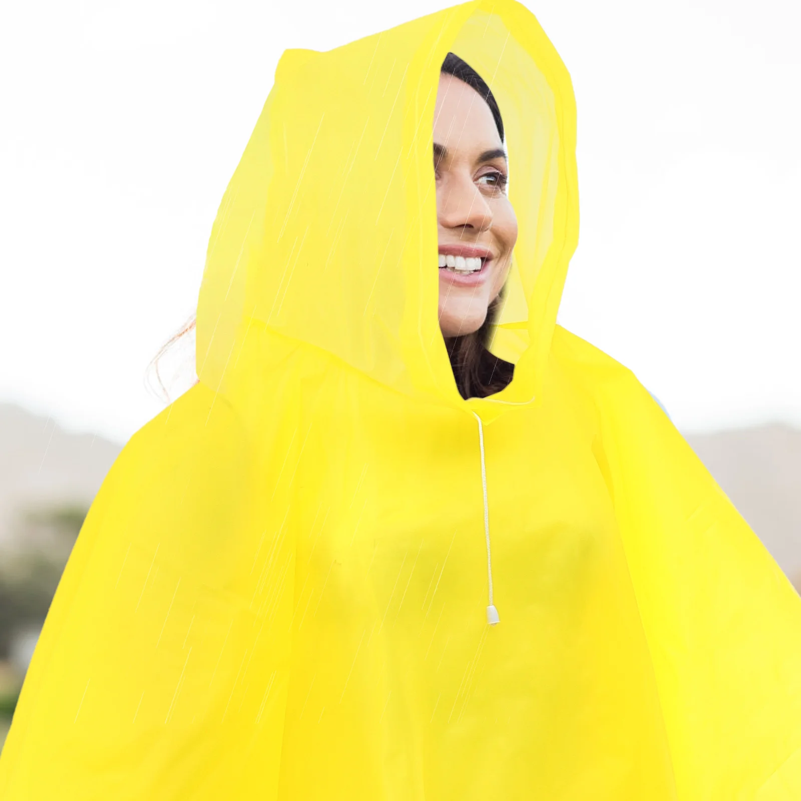Womens Raincoat Poncho Emergency Portable Multifunction Cycling Pink Convenient Travel