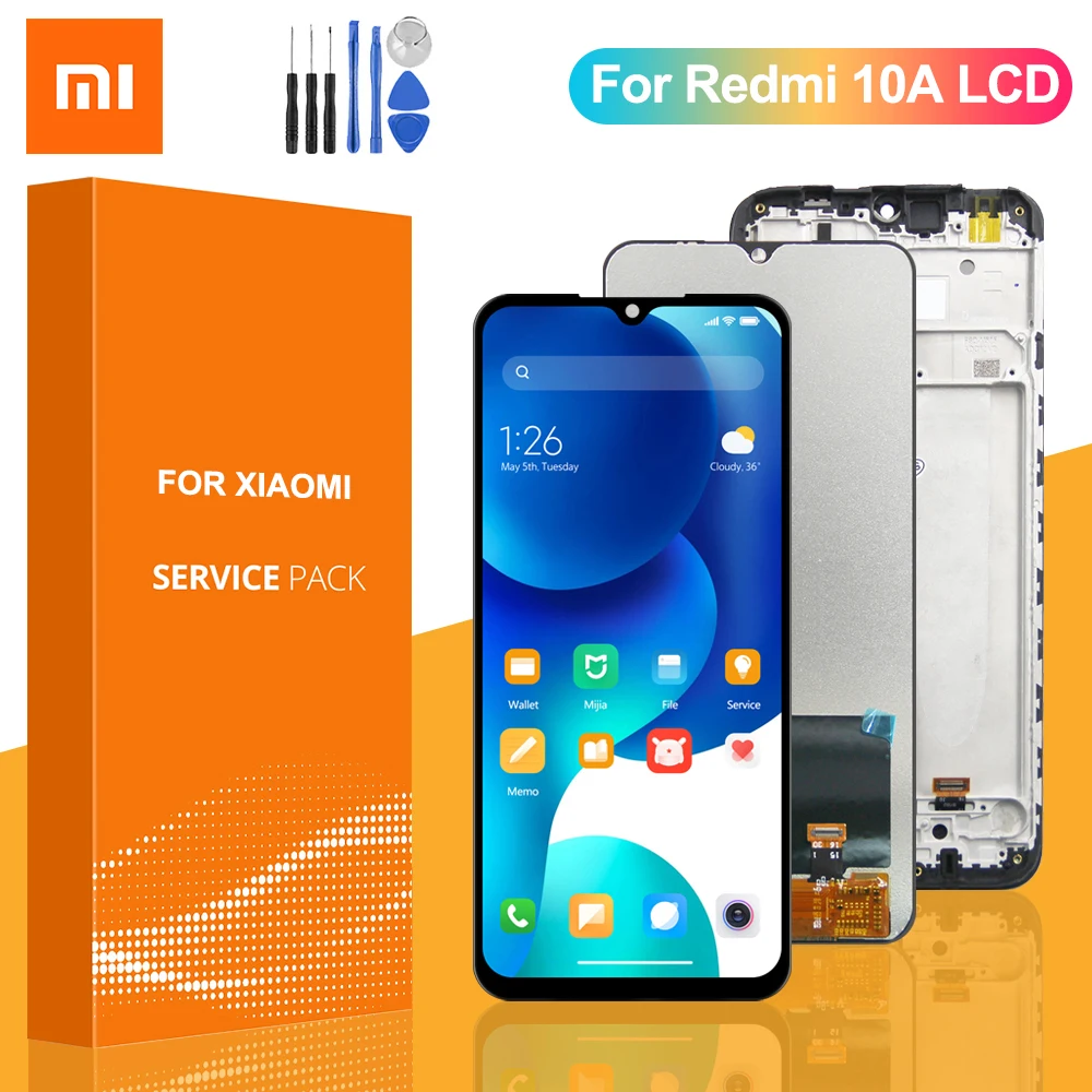 

ЖК-дисплей 6,53 "для Xiaomi Redmi 10A с сенсорным экраном и дигитайзером, замена рамки для Redmi 10A, 220233L2C, дисплей, оригинал