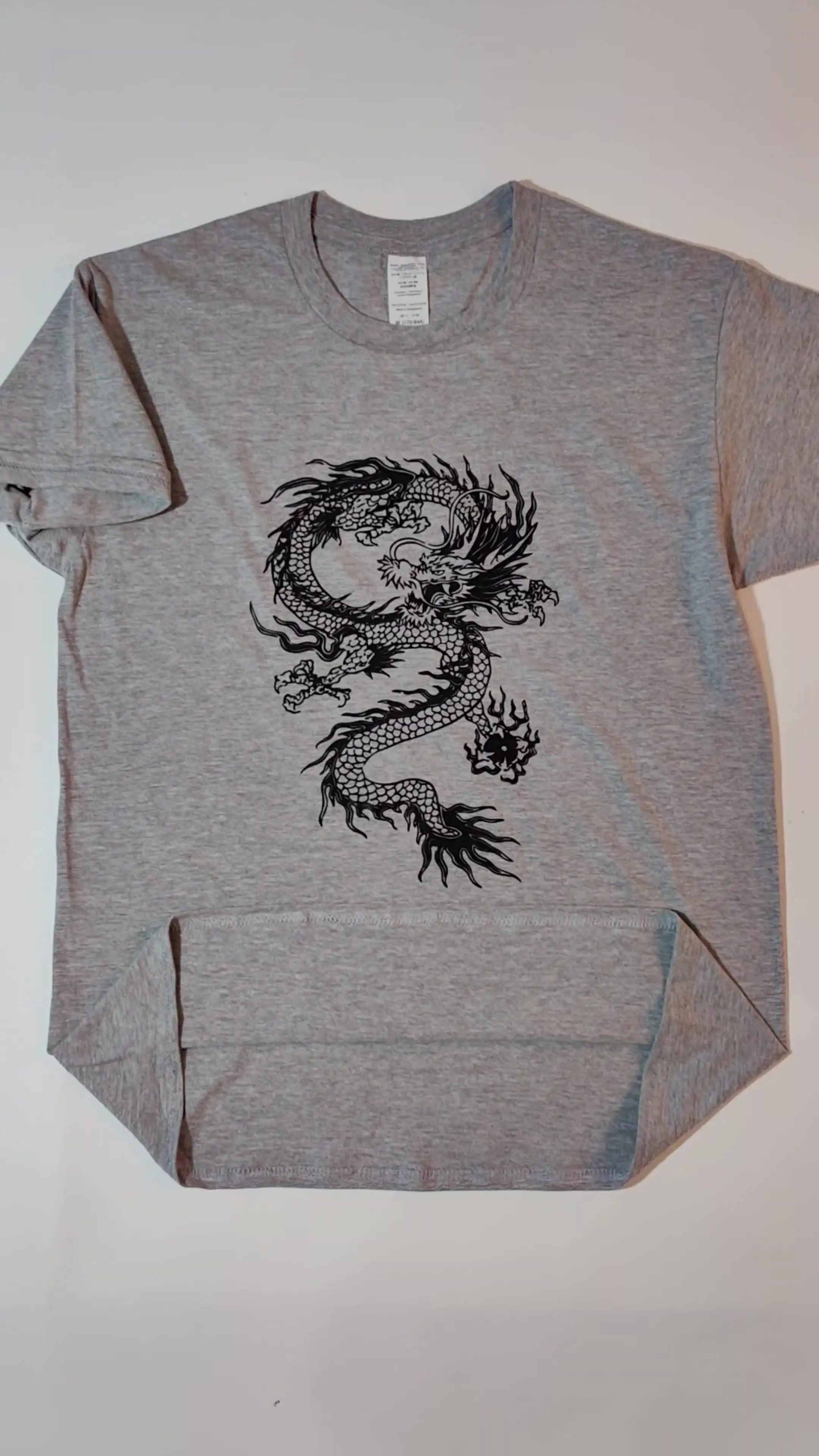 Chinese Red Dragon Pattern Printed T-Shirts Women Fashion