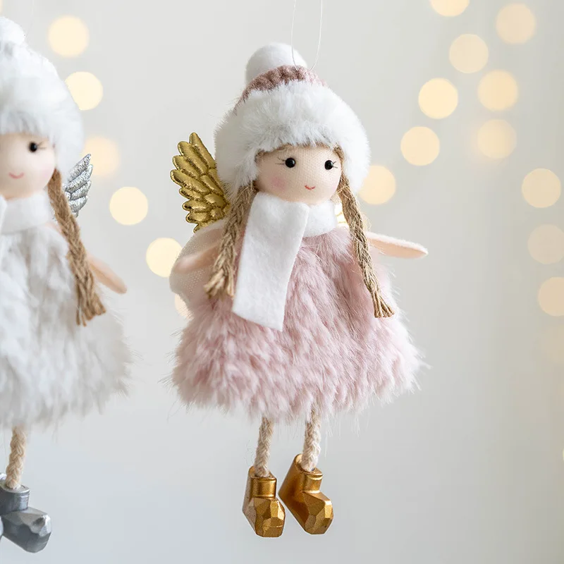 New Year Christmas Craft Gift Cute Angel Girl Doll Pendant Home Decor Xmas Tree Ornaments Christmas Decorations Room Decor