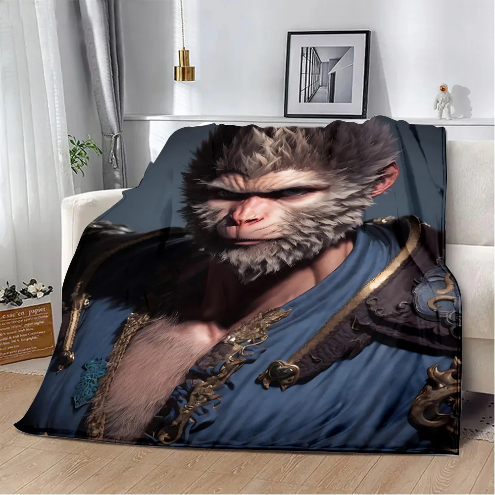 Game Black Myth Wukong Printed Blanket Picnic Blankets Warm Blanket Soft and Comfortable Blanket Home Travel Birthday Gift 2