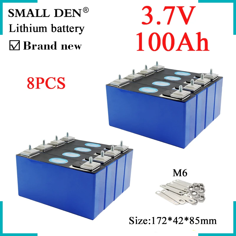 

8 шт., литиевая аккумуляторная батарея 3,7 в, а/ч, 12 В, 24 В