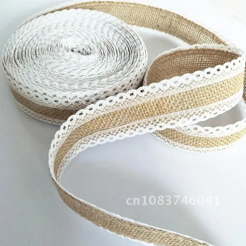 

Natural Jute Burlap Lace Rolls Vintage Rustic Wedding Decoration 5m/Roll Wedding Table Decoration 5BB5527